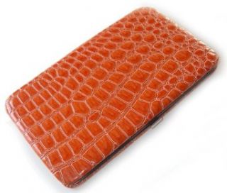Orange Croc Flat Wallet Clothing