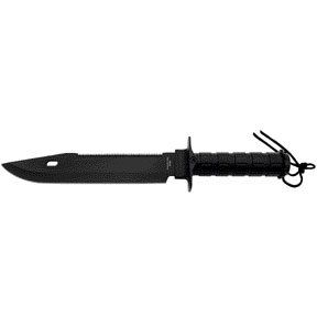 Black Ultimate Survival Knife 15 W/ Compass: Sports
