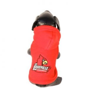 NCAA Louisville Cardinals Polar Fleece Hooded Dog Jacket