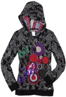 Desigual Girls 7 16 Butterfly Embroidered Hoodie, Black, 9