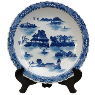 Porcelain 14 inch Blue and White Landscape Plate (China) Today $59.00