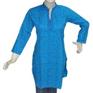 Blue Kurti Paisley Printed Top for Women from India