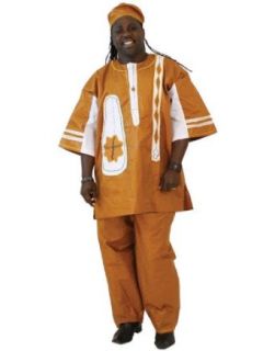 Mens 3 Piece Dashiki Set   Many Colors Available, Mustard