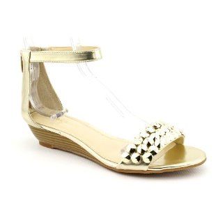 Enzo Angiolini Karezza Open Toe Dress Sandals Shoes Gold Womens