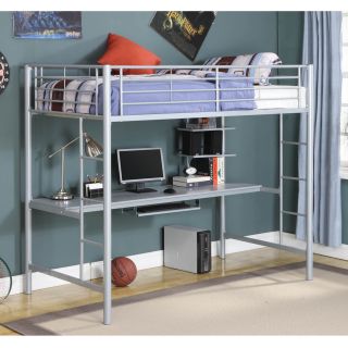 Silver Metal Twin Workstation Bunk Bed Today: $354.99 4.5 (2 reviews