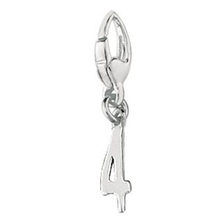 Sterling Silver Number 4 Charm
