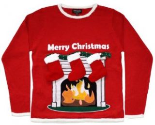 Ugly Christmas Sweater   Lighted LED Fireplace Sweater