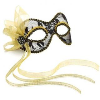 Black & Gold Venetian Lace Mask Clothing