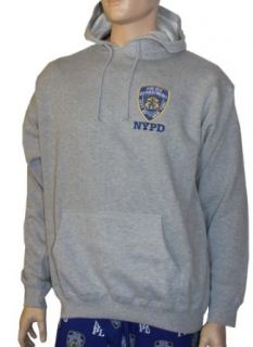 NYPD Embroidered Logo Hoodie Sweatshirt Gray Clothing