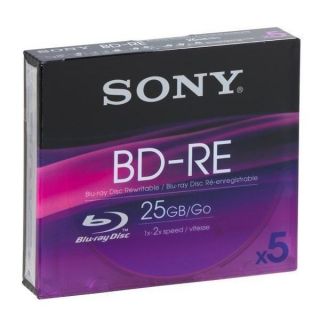 Pack de 5 Blu ray re enregistrables BD RE   25 Go   2x (5BNE25B)   Les