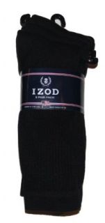 Izod Logo Crew, 3 PK, Black, Shoe Size 6 12.5 Clothing