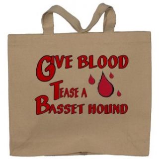 Give Blood Tease A Basset Hound Totebag (Cotton Tote / Bag