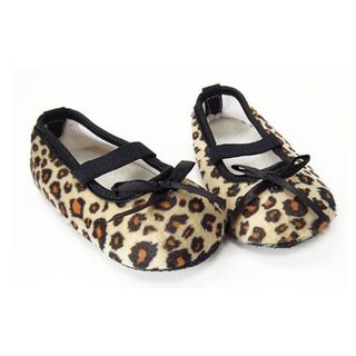 Brown Leopard Infant Girl Crib Shoes