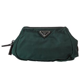 Prada Vela Emerald Nylon Framed Cosmetic Bag