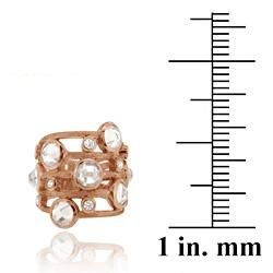 Icz Stonez Rose Gold over Sterling Silver Cubic Zirconia 5 row Ring