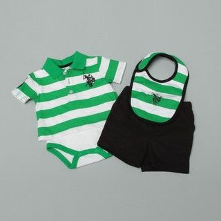US Polo Newborn Boys Green Bodysuit Bloomer Set