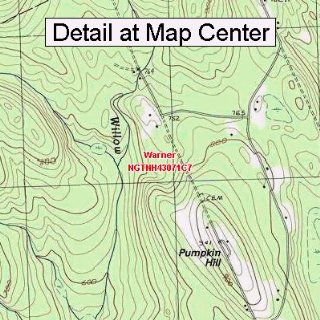 USGS Topographic Quadrangle Map   Warner, New Hampshire