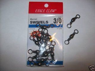 Eagle Claw BARREL SWIVELS BLACK sz 3/0 2 pack of 12  24