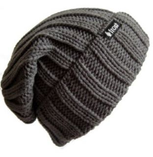 Frost Hats Fall Winter CHARCOAL Slouchy Rolled Cuff Hat