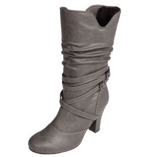 Brinley Co Womens Buckle Accent Slouchy Boot Shoes