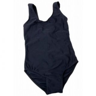 Childrens/Kids Girls Plain Black Swimming Costume/Swimsuit
