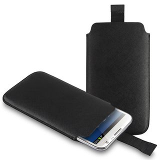 BasAcc Black Pull Leather Pouch for Samsung© Galaxy Note II N7100