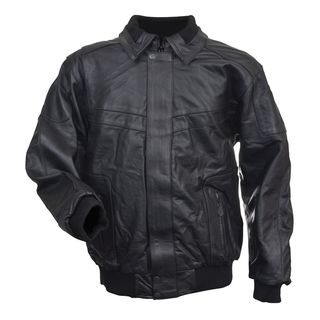Mossi Black Leather Snowmobile Jacket
