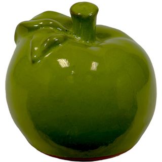 Small Green 5 inch Ceramic Apple
