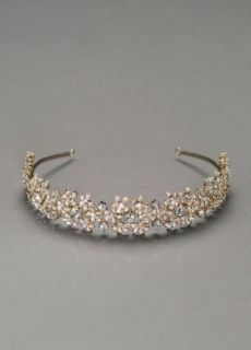 Davids Bridal Metal Floral Cluster Headband with