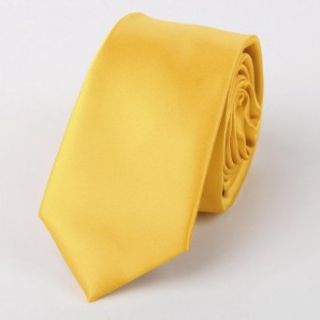 Yellow Stripe Skinny Tie Matching Gift Box Set Goldenrod