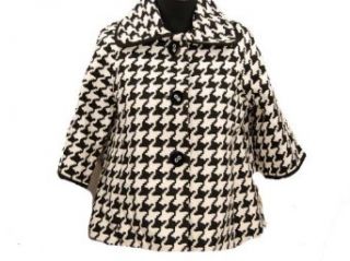 DollHouse Cropped Short Sleeve Coat, Black/White, Large