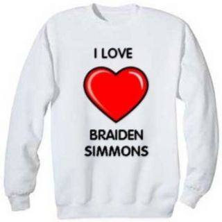 I Love Braiden Simmons Sweatshirt, S Clothing