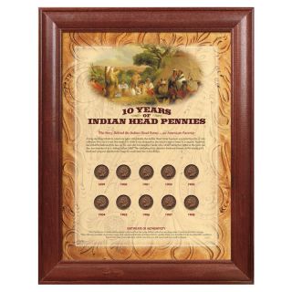 American Coin Treasures Framed Indian Head Pennies Compare: $79.95