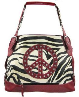 Black / White Zebra Print Bucket Bag Red Trim: Clothing