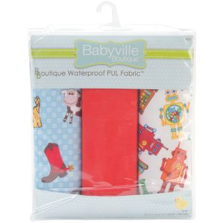 Babyville Waterproof Diaper Fabric 21x24 Cuts 3/Pkg PUL Cowbaby