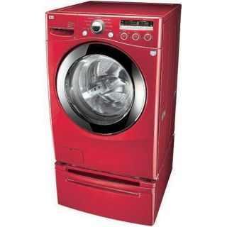 LG 4.2 cubic foot Front Control Wild Cherry Red Washer