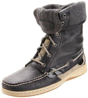 : Sperry Top Sider Womens Ladyfish Lace Up Boot,Black,9 M US: Shoes