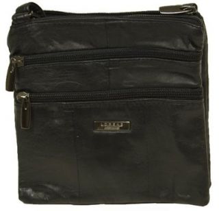 Small Soft Leather Cross Body/Shoulder Bag   1941, Black: Shoes