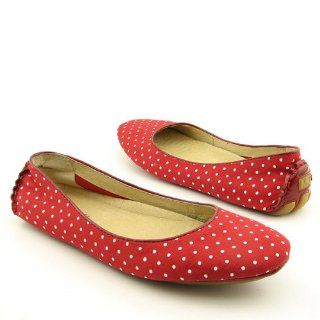 MICHAEL MICHAEL KORS Womens Gillian Flat (Red Polka Dot 7.0 M) Shoes