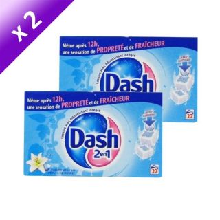 DASH Source de Fraîcheur 40 Tablettes x2   Achat / Vente LESSIVE DASH