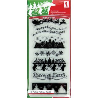 Inkadinkado Holiday Silhouette 4x8 inch Sheet Christmas Clear Stamps
