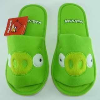 Angry Birds Slippers Shoes Soft Plush Length 10.5 Inch (Light Green