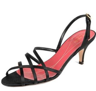 Kate Spade Emily Strappy Satin Heels, Black, Sz. 8 Shoes