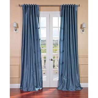Provencial Blue Vintage Faux Dupioni Silk 84 inch Curtain Panel