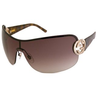 Gucci Womens GG 2890 UWW Gold Havana Shield Sunglasses