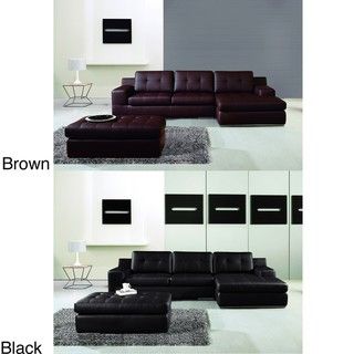 Tess Leatherette 3 piece Sectional and Chaise Set