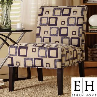 ETHAN HOME Decor Cube Print Accent Lounge Chair