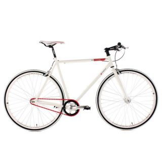 DE VILLE   PLAGE Vélo à pignon fixe 28 Essence blanc KS Cycling H