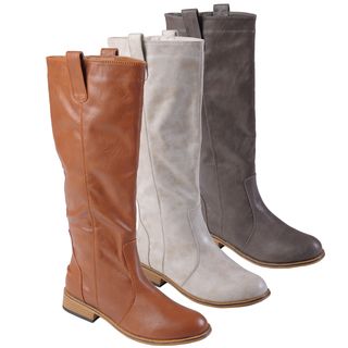 Journee Collection Womens Sara Round Toe Topstitched Tall Boots