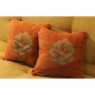 Chenille Corded Rose Throw Pillows (Set of 2)